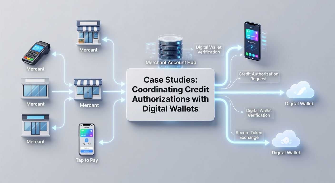 Flow diagram of credit authorization linking to digital wallet payouts in subscription cycles